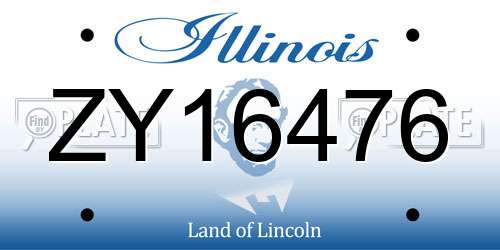 ZY16476 Illinois License Plate
