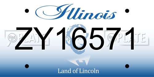 ZY16571 Illinois License Plate