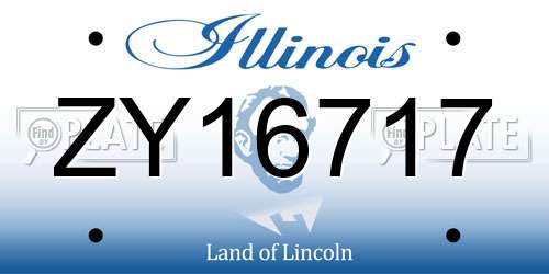 ZY16717 Illinois License Plate