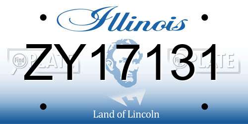 ZY17131 Illinois License Plate