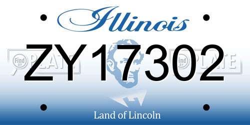 ZY17302 Illinois License Plate