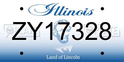 ZY17328 Illinois License Plate