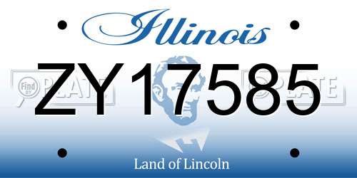 ZY17585 Illinois License Plate