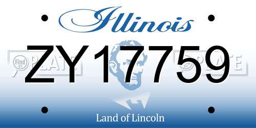 ZY17759 Illinois License Plate