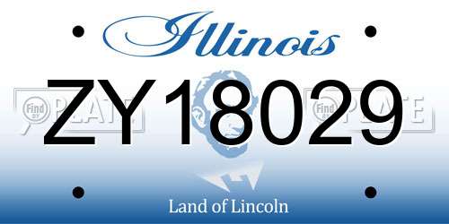 ZY18029 Illinois License Plate