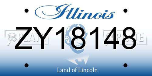 ZY18148 Illinois License Plate