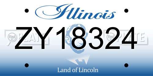 ZY18324 Illinois License Plate