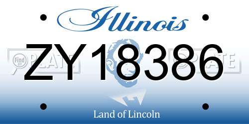 ZY18386 Illinois License Plate
