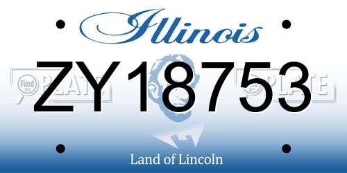 ZY18753 Illinois License Plate
