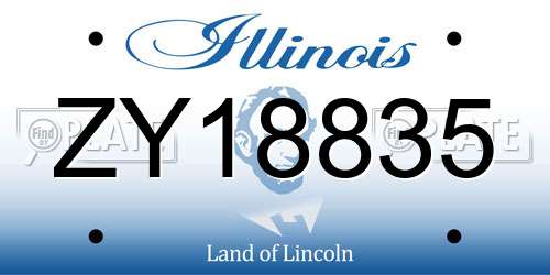 ZY18835 Illinois License Plate