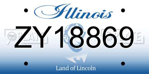 ZY18869 Illinois License Plate
