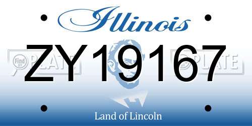ZY19167 Illinois License Plate