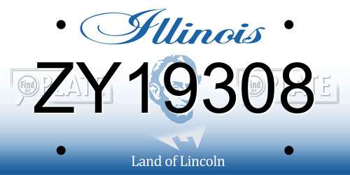 ZY19308 Illinois License Plate