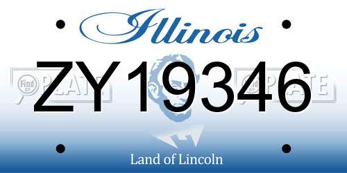 ZY19346 Illinois License Plate