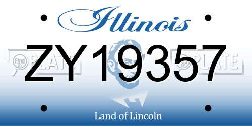 ZY19357 Illinois License Plate