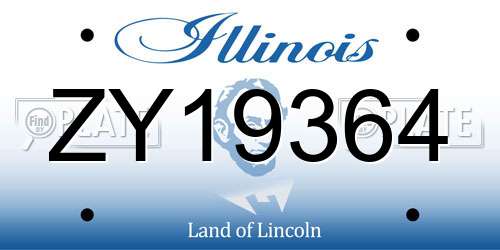 ZY19364 Illinois License Plate