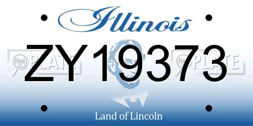 ZY19373 Illinois License Plate