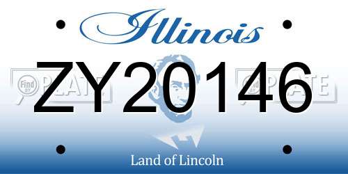 ZY20146 Illinois License Plate