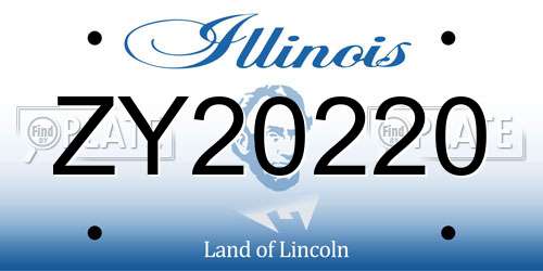 ZY20220 Illinois License Plate