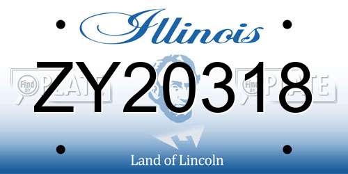 ZY20318 Illinois License Plate