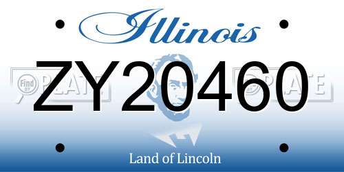 ZY20460 Illinois License Plate