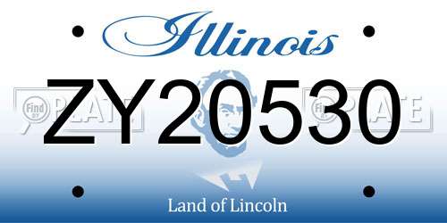 ZY20530 Illinois License Plate