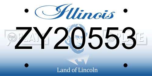 ZY20553 Illinois License Plate