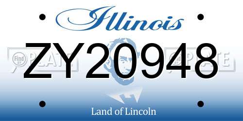 ZY20948 Illinois License Plate