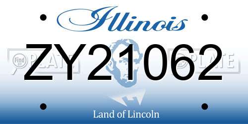 ZY21062 Illinois License Plate