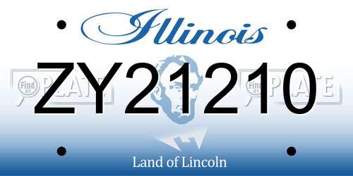 ZY21210 Illinois License Plate
