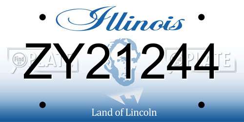 ZY21244 Illinois License Plate