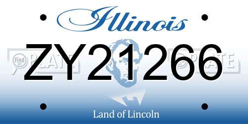 ZY21266 Illinois License Plate