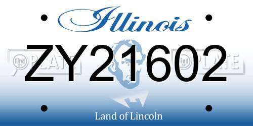 ZY21602 Illinois License Plate