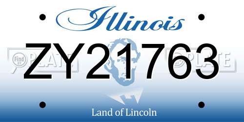 ZY21763 Illinois License Plate