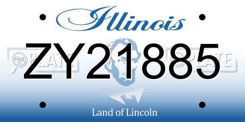 ZY21885 Illinois License Plate