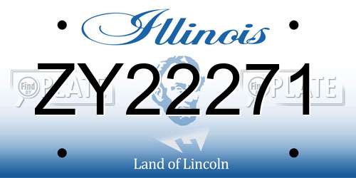 ZY22271 Illinois License Plate