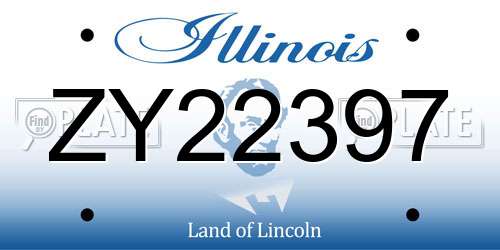 ZY22397 Illinois License Plate