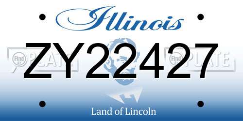 ZY22427 Illinois License Plate