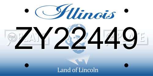 ZY22449 Illinois License Plate