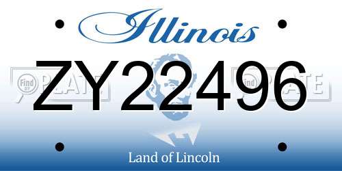 ZY22496 Illinois License Plate