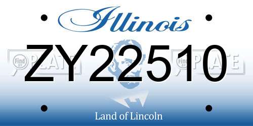 ZY22510 Illinois License Plate