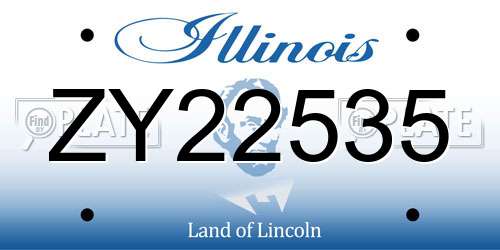 ZY22535 Illinois License Plate