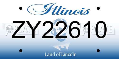 ZY22610 Illinois License Plate