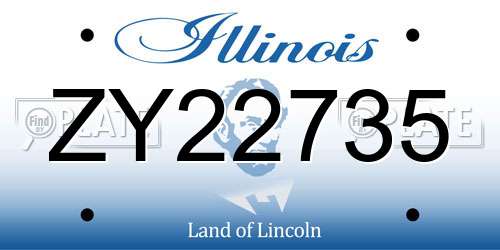 ZY22735 Illinois License Plate