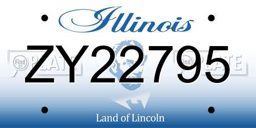 ZY22795 Illinois License Plate