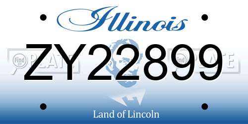 ZY22899 Illinois License Plate