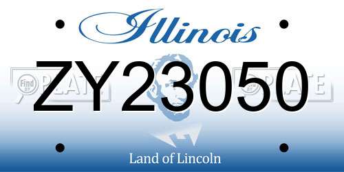 ZY23050 Illinois License Plate