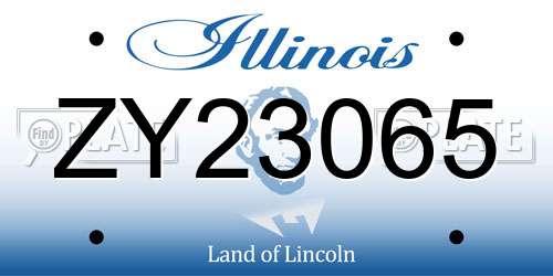 ZY23065 Illinois License Plate