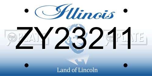 ZY23211 Illinois License Plate