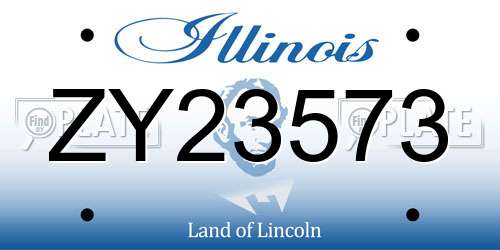 ZY23573 Illinois License Plate